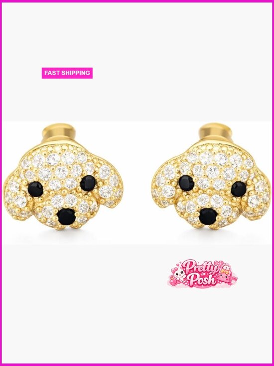 Jewelry - Dog Breed Stud Earrings with Crystals for Women